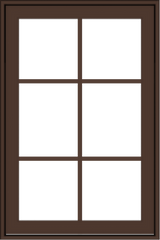 WDMA 24x36 (23.5 x 35.5 inch) Oak Wood Dark Brown Bronze Aluminum Crank out Awning Window with Colonial Grids Exterior