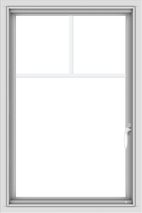 WDMA 24x36 (23.5 x 35.5 inch) Vinyl uPVC White Push out Casement Window with Fractional Grilles