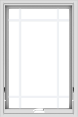 WDMA 24x36 (23.5 x 35.5 inch) White Vinyl uPVC Crank out Awning Window with Prairie Grilles