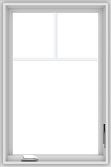 WDMA 24x36 (23.5 x 35.5 inch) White Vinyl uPVC Crank out Casement Window with Fractional Grilles