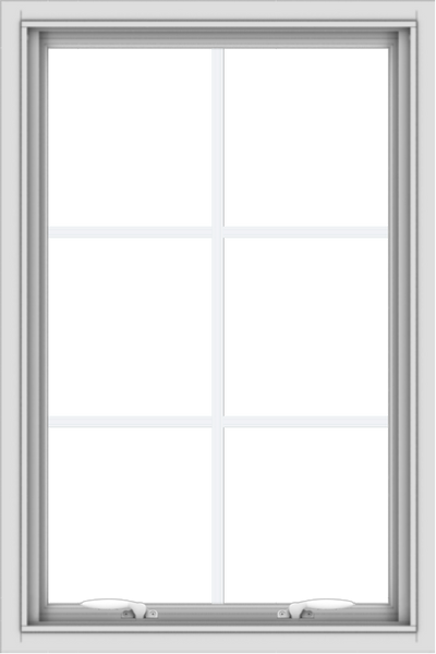 WDMA 24x36 (23.5 x 35.5 inch) White uPVC Vinyl Push out Awning Window with Colonial Grids Interior