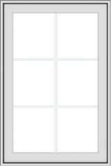 WDMA 24x36 (23.5 x 35.5 inch) White uPVC Vinyl Push out Awning Window with Colonial Grids Exterior
