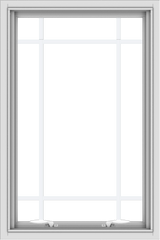 WDMA 24x36 (23.5 x 35.5 inch) White uPVC Vinyl Push out Awning Window with Prairie Grilles