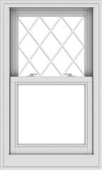 WDMA 24x40 (23.5 x 39.5 inch)  Aluminum Single Double Hung Window with Diamond Grids