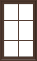 WDMA 24x40 (23.5 x 39.5 inch) Oak Wood Dark Brown Bronze Aluminum Crank out Awning Window with Colonial Grids Exterior