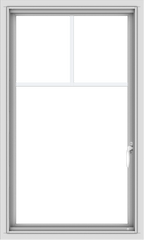 WDMA 24x40 (23.5 x 39.5 inch) Vinyl uPVC White Push out Casement Window with Fractional Grilles