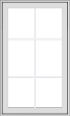 WDMA 24x40 (23.5 x 39.5 inch) White Vinyl uPVC Crank out Awning Window with Colonial Grids Exterior