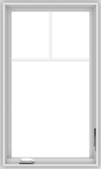 WDMA 24x40 (23.5 x 39.5 inch) White Vinyl uPVC Crank out Casement Window with Fractional Grilles