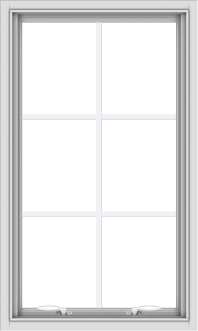WDMA 24x40 (23.5 x 39.5 inch) White uPVC Vinyl Push out Awning Window with Colonial Grids Interior
