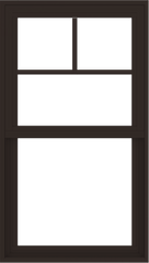 WDMA 24x42 (23.5 x 41.5 inch) Vinyl uPVC Dark Brown Single Hung Double Hung Window with Fractional Grids Interior