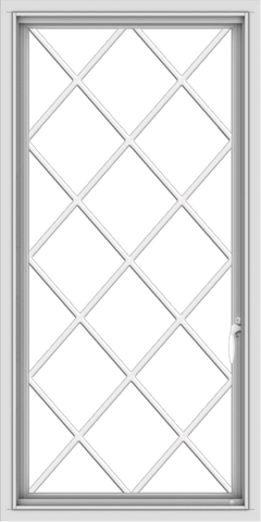 WDMA 24x48 (23.5 x 47.5 inch) uPVC Vinyl White push out Casement Window without Grids with Diamond Grills
