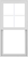 WDMA 24x48 (23.5 x 47.5 inch) Vinyl uPVC White Single Hung Double Hung Window with Top Colonial Grids Exterior