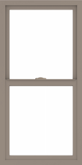 WDMA 24x48 (23.5 x 47.5 inch) Vinyl uPVC Brown Single Hung Double Hung Window without Grids Interior