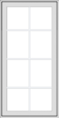 WDMA 24x48 (23.5 x 47.5 inch) White Vinyl uPVC Crank out Awning Window with Colonial Grids Exterior
