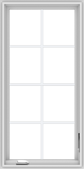 WDMA 24x48 (23.5 x 47.5 inch) White Vinyl uPVC Crank out Casement Window with Colonial Grids