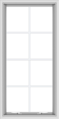 WDMA 24x48 (23.5 x 47.5 inch) White uPVC Vinyl Push out Awning Window with Colonial Grids Interior