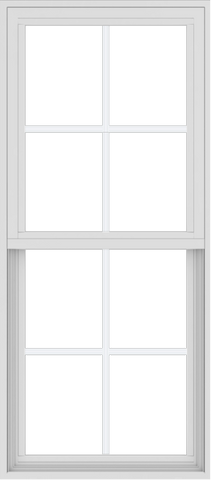 WDMA 24x54 (17.5 x 53.5 inch) Vinyl uPVC White Single Hung Double Hung Window with Colonial Grids Exterior