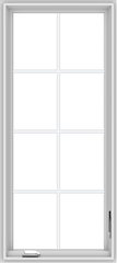 WDMA 24x54 (23.5 x 53.5 inch) White Vinyl uPVC Crank out Casement Window with Colonial Grids