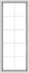 WDMA 24x60 (23.5 x 59.5 inch) White Vinyl uPVC Push out Casement Window with Colonial Grids