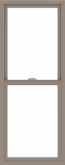 WDMA 24x60 (23.5 x 59.5 inch) Vinyl uPVC Brown Single Hung Double Hung Window without Grids Interior