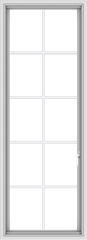 WDMA 24x66 (23.5 x 65.5 inch) White Vinyl uPVC Push out Casement Window with Colonial Grids