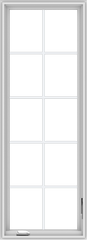WDMA 24x66 (23.5 x 65.5 inch) White Vinyl uPVC Crank out Casement Window with Colonial Grids