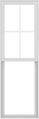 WDMA 24x72 (23.5 x 71.5 inch) Vinyl uPVC White Single Hung Double Hung Window with Top Colonial Grids Exterior
