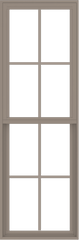 WDMA 24x72 (23.5 x 71.5 inch) Vinyl uPVC Brown Single Hung Double Hung Window with Colonial Grids Exterior