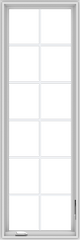 WDMA 24x72 (23.5 x 71.5 inch) White Vinyl uPVC Crank out Casement Window with Colonial Grids