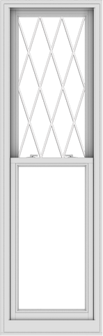 WDMA 24x78 (23.5 x 77.5 inch)  Aluminum Single Double Hung Window with Diamond Grids