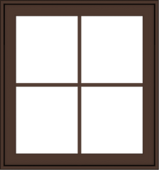 WDMA 28x30 (27.5 x 29.5 inch) Oak Wood Dark Brown Bronze Aluminum Crank out Awning Window with Colonial Grids Exterior