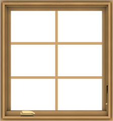 WDMA 28x30 (27.5 x 29.5 inch) Pine Wood Dark Grey Aluminum Crank out Casement Window with Colonial Grids