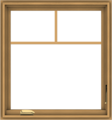 WDMA 28x30 (27.5 x 29.5 inch) Pine Wood Dark Grey Aluminum Crank out Casement Window with Fractional Grilles