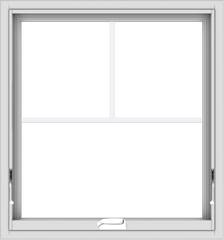 WDMA 28x30 (27.5 x 29.5 inch) White Vinyl uPVC Crank out Awning Window with Fractional Grilles