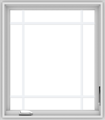 WDMA 28x32 (27.5 x 31.5 inch) White Vinyl uPVC Crank out Casement Window with Prairie Grilles