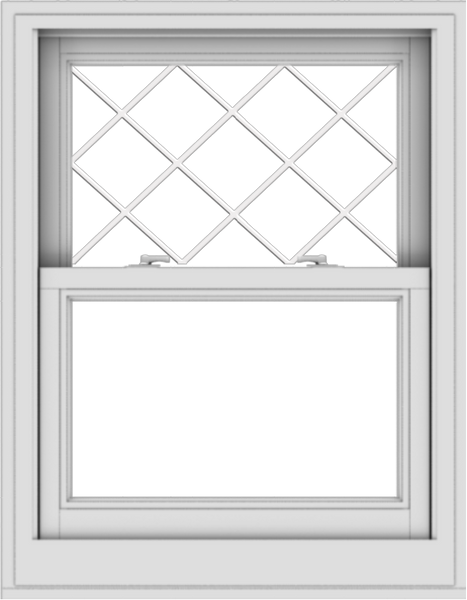 WDMA 28x36 (27.5 x 35.5 inch)  Aluminum Single Double Hung Window with Diamond Grids