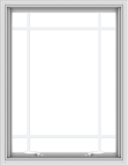 WDMA 28x36 (27.5 x 35.5 inch) White uPVC Vinyl Push out Awning Window with Prairie Grilles