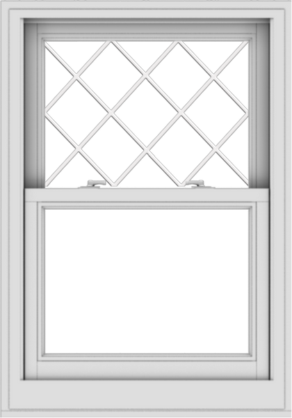 WDMA 28x40 (27.5 x 39.5 inch)  Aluminum Single Double Hung Window with Diamond Grids