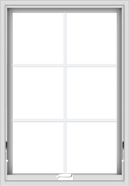 WDMA 28x40 (27.5 x 39.5 inch) White Vinyl uPVC Crank out Awning Window with Colonial Grids Interior