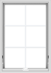 WDMA 28x40 (27.5 x 39.5 inch) White Vinyl uPVC Crank out Awning Window with Colonial Grids Interior