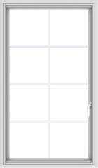 WDMA 28x48 (27.5 x 47.5 inch) uPVC Vinyl White push out Casement Window with Colonial Grids