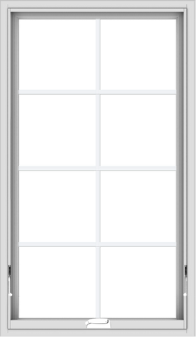 WDMA 28x48 (27.5 x 47.5 inch) White Vinyl uPVC Crank out Awning Window with Colonial Grids Interior