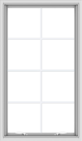 WDMA 28x48 (27.5 x 47.5 inch) White uPVC Vinyl Push out Awning Window with Colonial Grids Interior