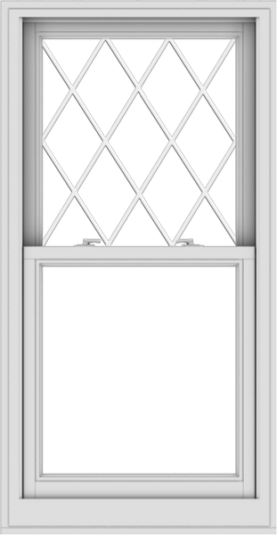 WDMA 28x54 (27.5 x 53.5 inch)  Aluminum Single Double Hung Window with Diamond Grids