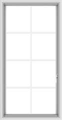 WDMA 28x54 (27.5 x 53.5 inch) uPVC Vinyl White push out Casement Window with Colonial Grids