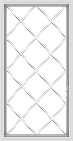 WDMA 28x54 (27.5 x 53.5 inch) uPVC Vinyl White push out Casement Window without Grids with Diamond Grills