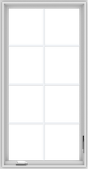 WDMA 28x54 (27.5 x 53.5 inch) White Vinyl uPVC Crank out Casement Window with Colonial Grids