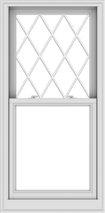WDMA 28x57 (27.5 x 56.5 inch)  Aluminum Single Double Hung Window with Diamond Grids