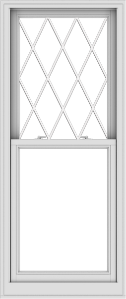 WDMA 28x66 (27.5 x 65.5 inch)  Aluminum Single Double Hung Window with Diamond Grids