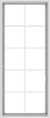 WDMA 28x66 (27.5 x 65.5 inch) White Vinyl uPVC Push out Casement Window with Colonial Grids